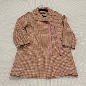 Topshop Pink and Tan Plaid Jacket